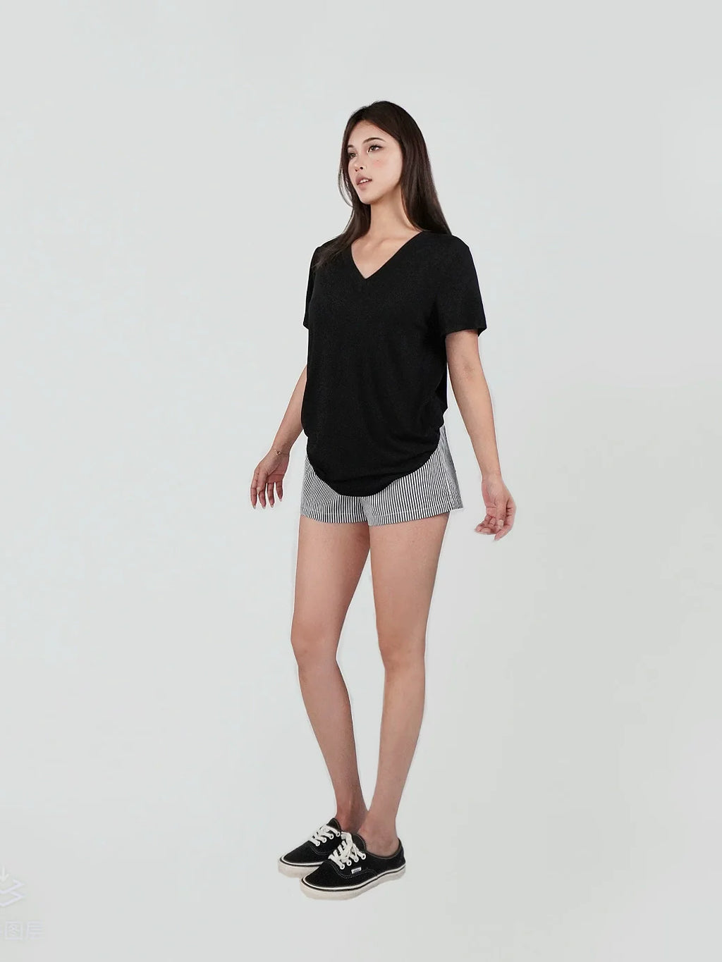 Jim Kennet Low-rise Striped Straight Casual Shorts