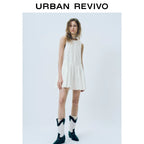 URBAN REVIVO Multi-strap Cotton Sleeveless Dress