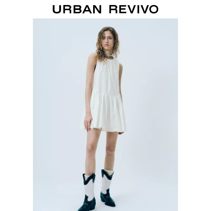 URBAN REVIVO Multi-strap Cotton Sleeveless Dress