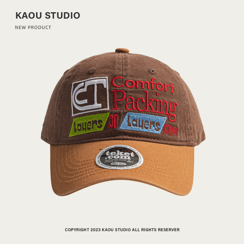 KAOU Lauers Brown Color-block Letter Cap