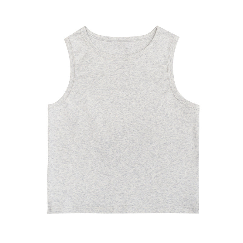 UNF round neck slim-fitting outer Crop Top Tee