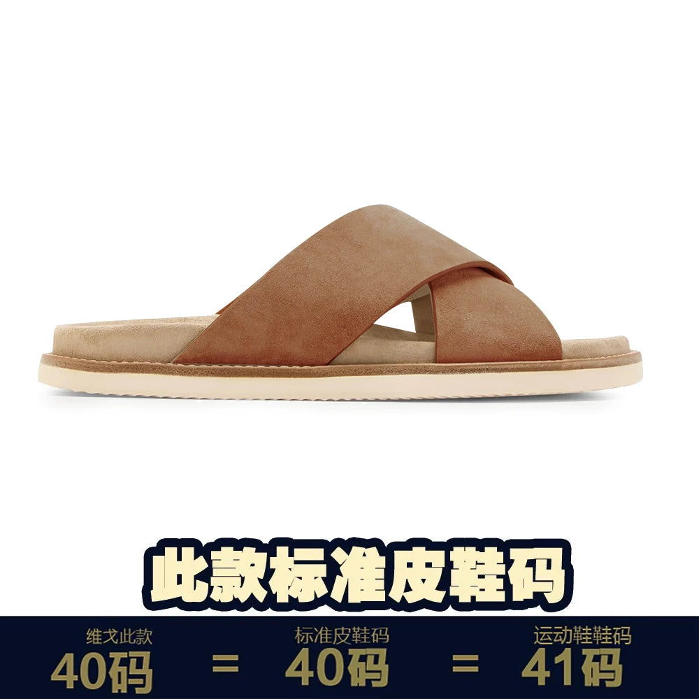 voguhomme Summer Breathable Leather Heightening Beach Flip Flops