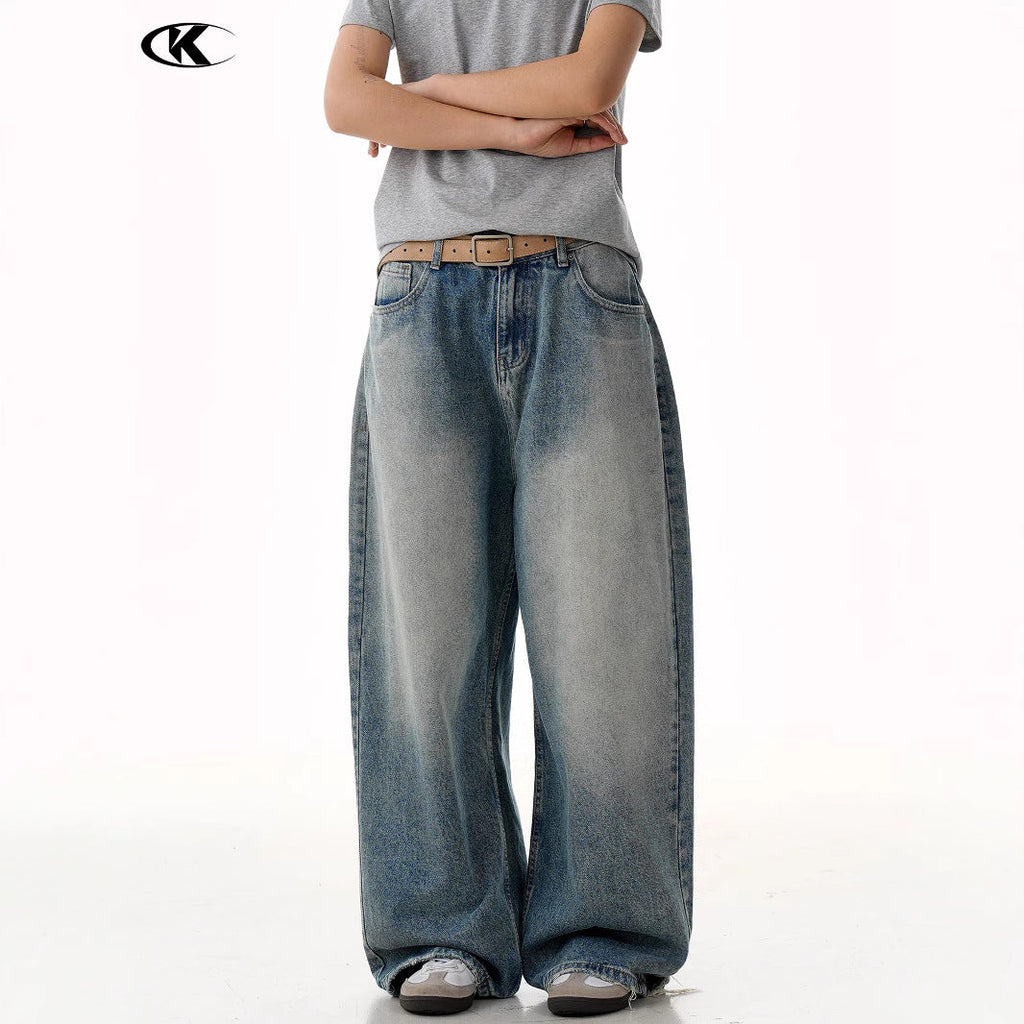 11KN Straight and Thin Three-dimensional Loose Jeans