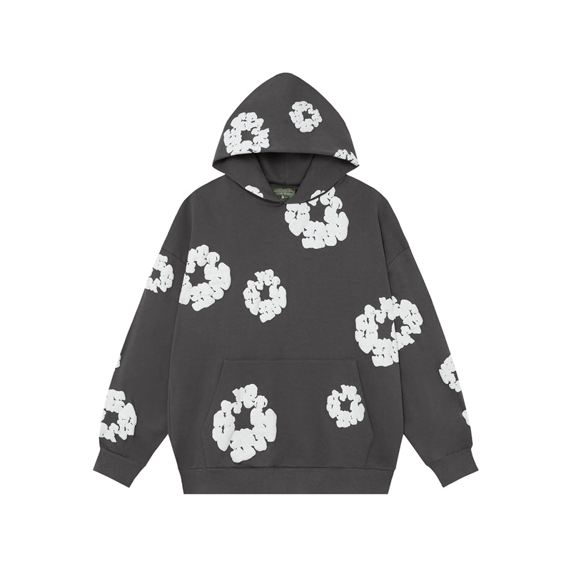 FOG x Denim Tears cotton puff print classic American loose hoodie
