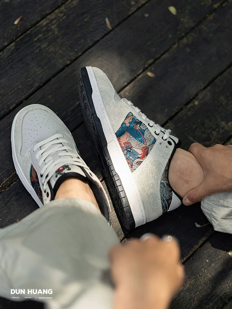 MRA Dunhuang Mengdie Guofeng Painted Thick Sole Sneakers