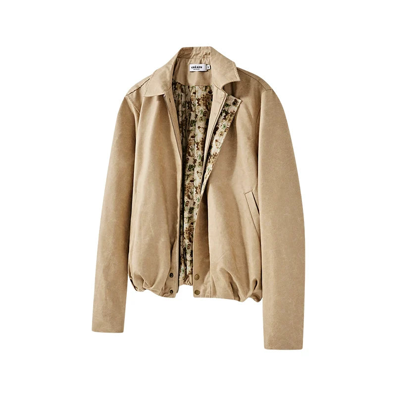 KREATE Contrasting Vintage Suede Jacket
