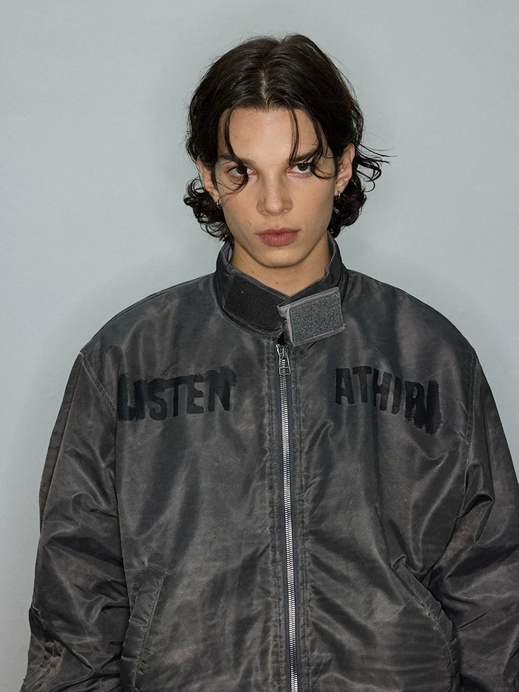 ATHIRI Washed Dyed Bomber Cotton MA1 Flight Jacket