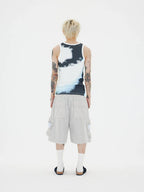CHAI American Printed Ribbed Sleeveless Vest