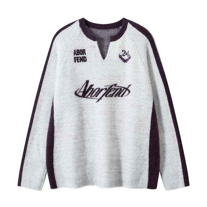 American Alphanumeric Jacquard Sports Sweater