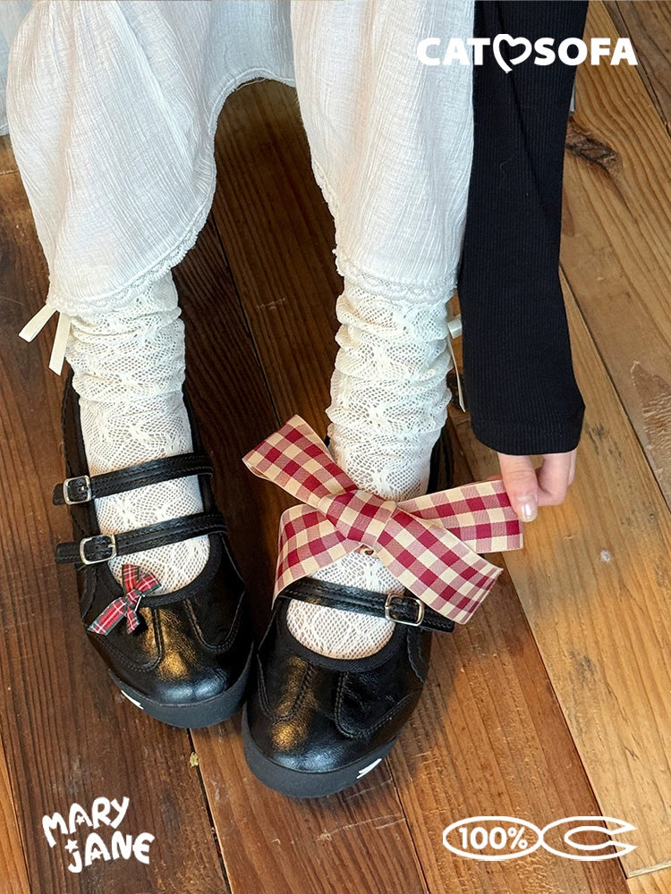 Cat & Sofa Mary Jane Black Hollow Flats