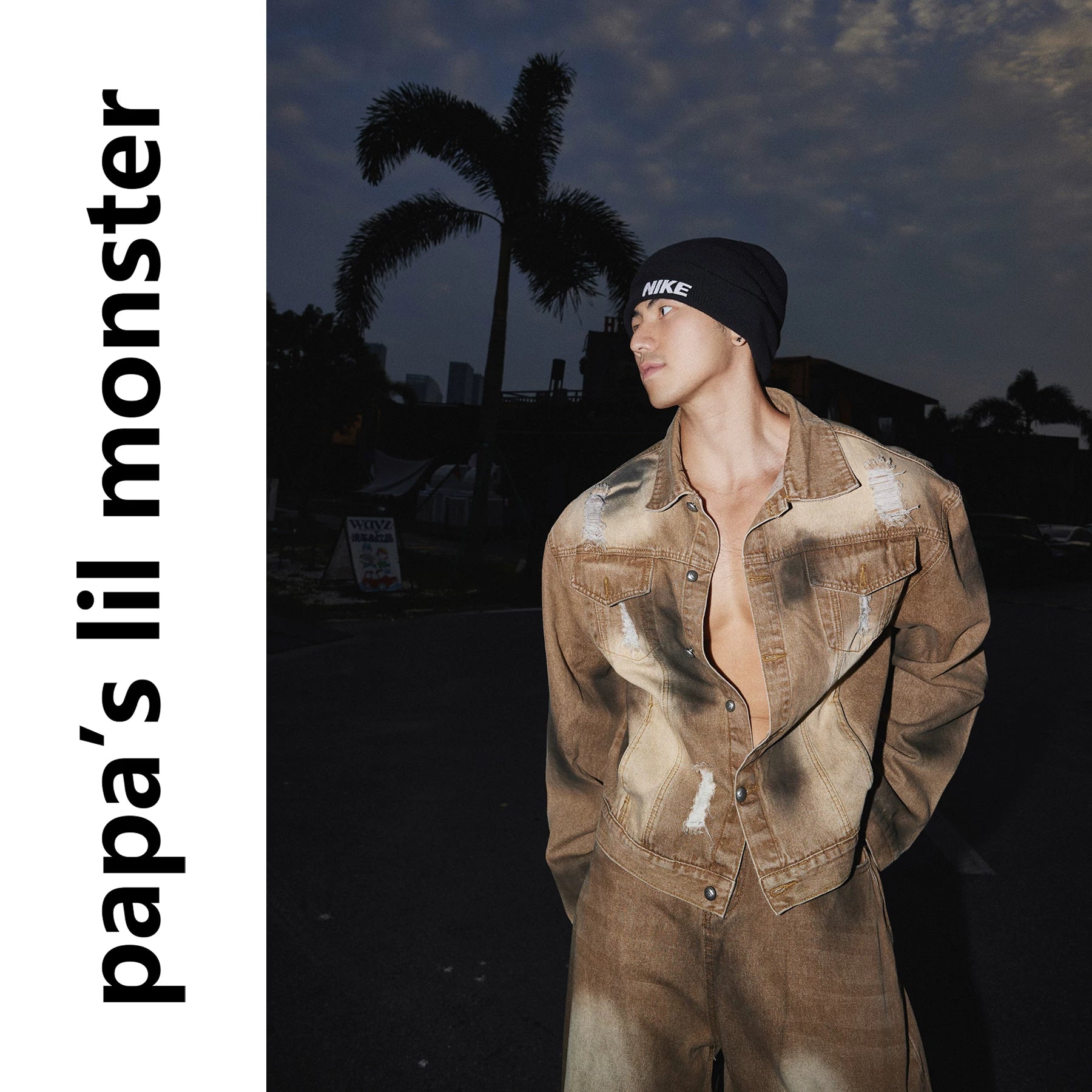 Papaslilmonster Newspaper Gradient Ripped Suit