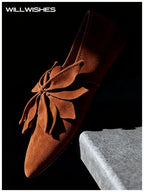 WILLWISHES Wang Ding Relaxed Floral Ballet Flat Shoes