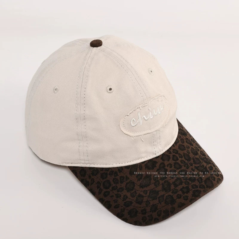 YORSOY Leopard Print Color Matching Fashionable Cap