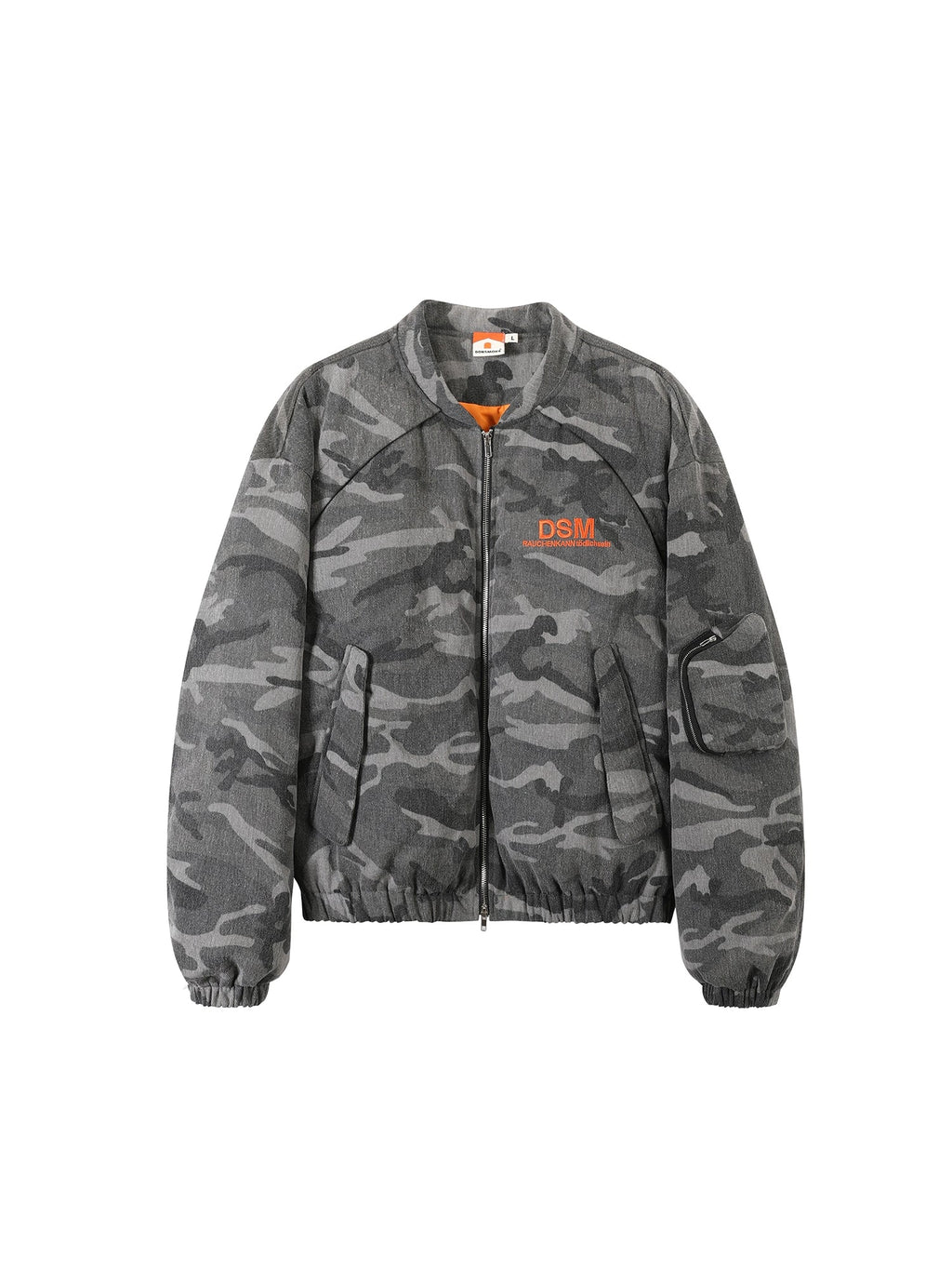 DONSMOKE Camouflage Print Lantern Scimitar Sleeve Jacket