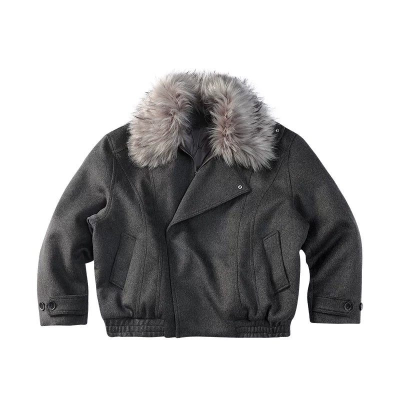 CoosRetro Winter Retro Fur Collar Parka Jacket