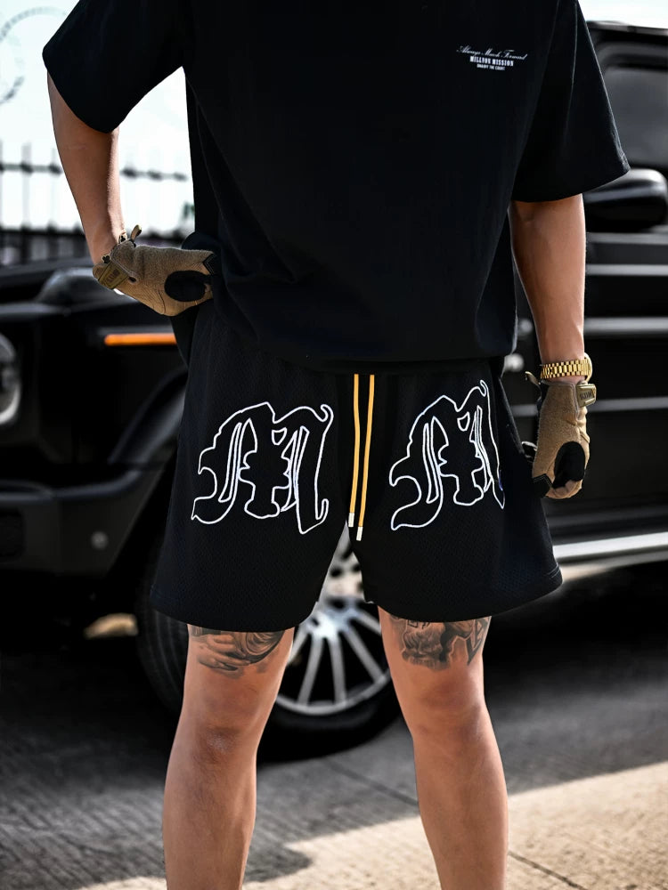 OOTC Million Plan Mesh Drawstring Casual Shorts