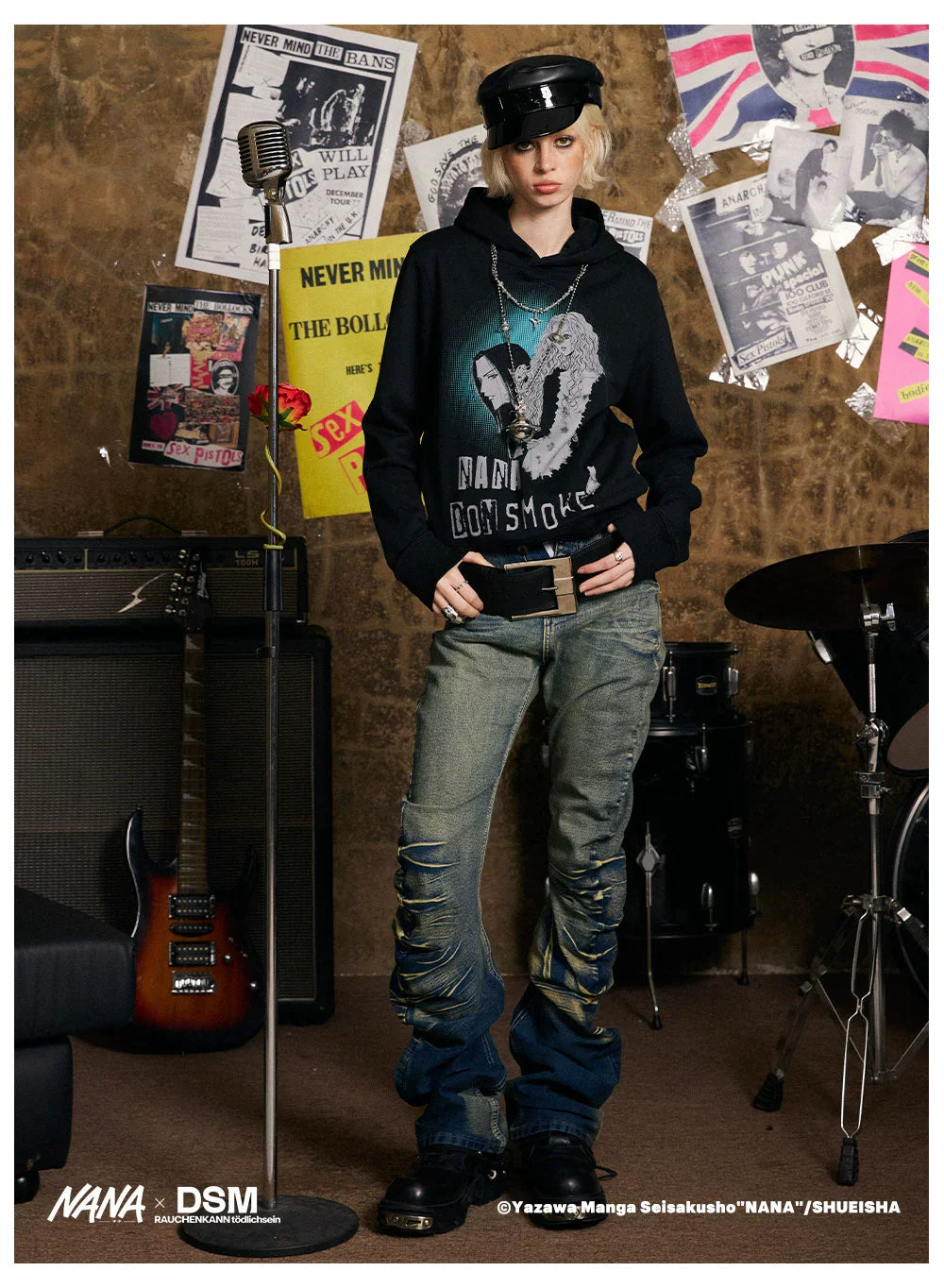 DONSMOKE Front Shoulder Hooded Sweater