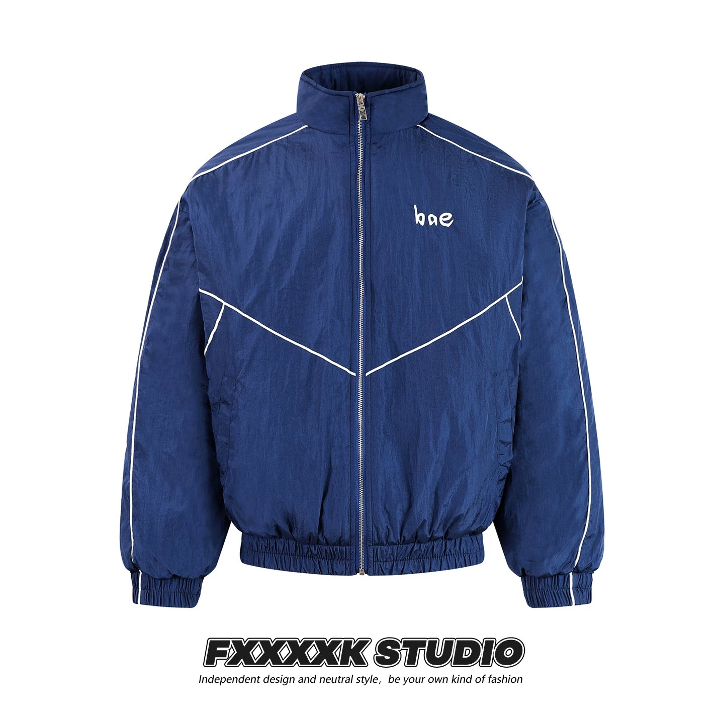 FXK Original Embroidered Letter Splicing Quilted Jacket