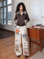 Chemical Girl Removable Collar Distressed Leather Short Jacket