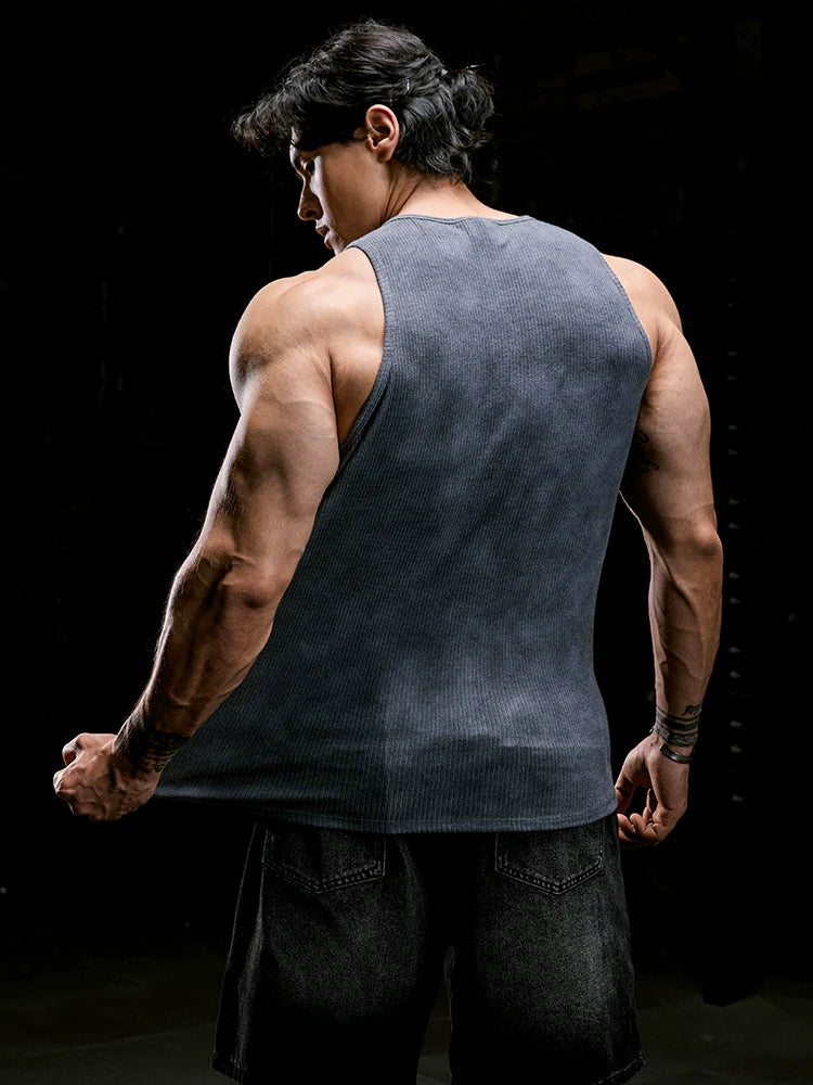 Muscle Dog Tie-Dye Sports Sleeveless Vest