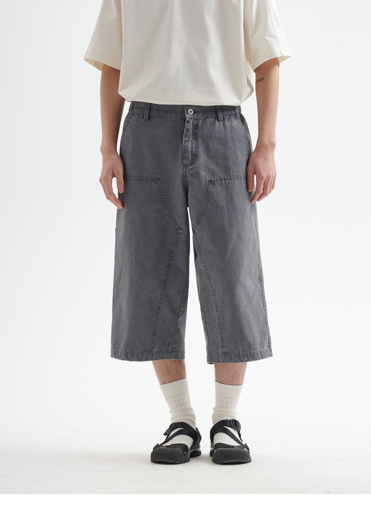 BUTTBILL 25SS Urban Safari Vintage Commuter Japanese Leaven Wash Logging Tooling Capris Shorts