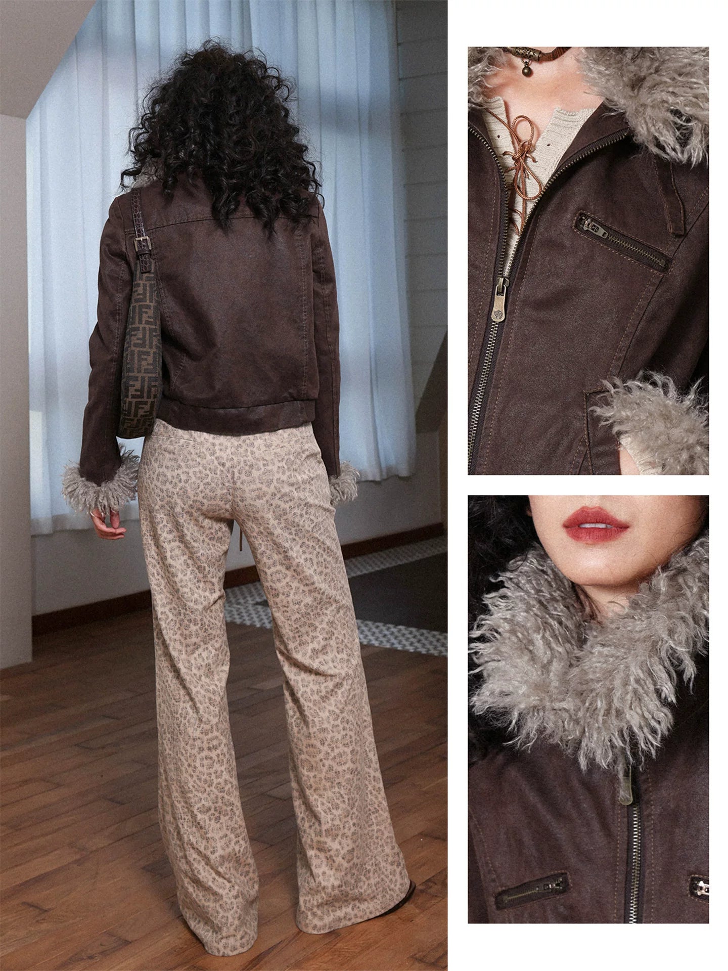 Chemical Girl Removable Collar Distressed Leather Short Jacket