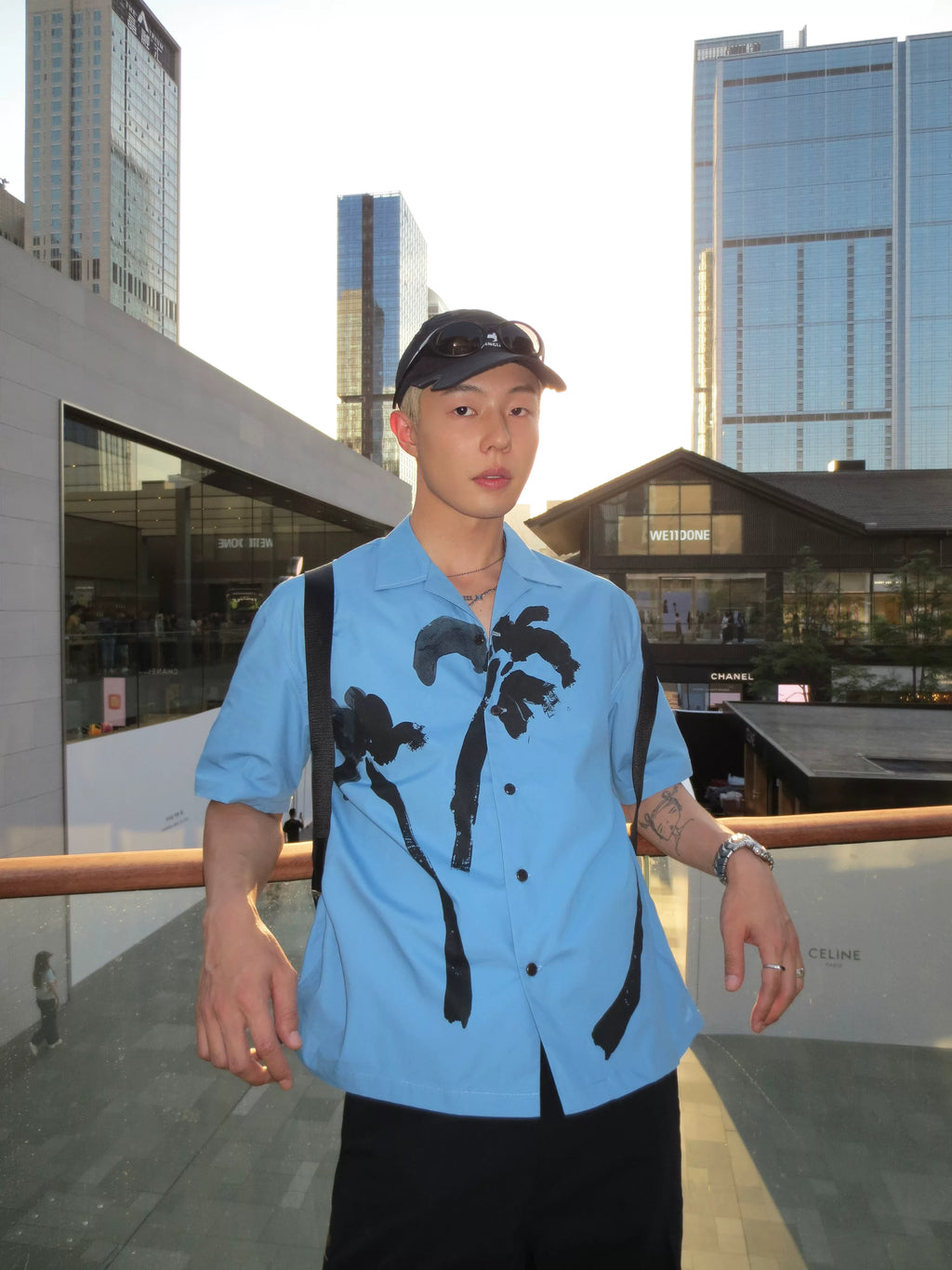 Weave Island Date Cuban Collar Printed Short Sleeve Shirt