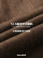 Mr. Jiangnan NewJNXS Raw Cow Wash Stud Embroidered Scimitar Jeans