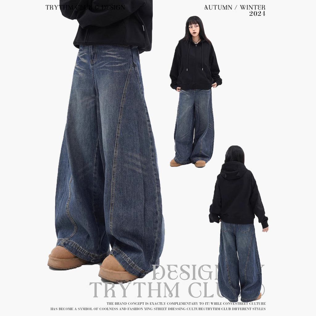 TRYTHMCLUB Wide-leg Baggy Retro Jeans