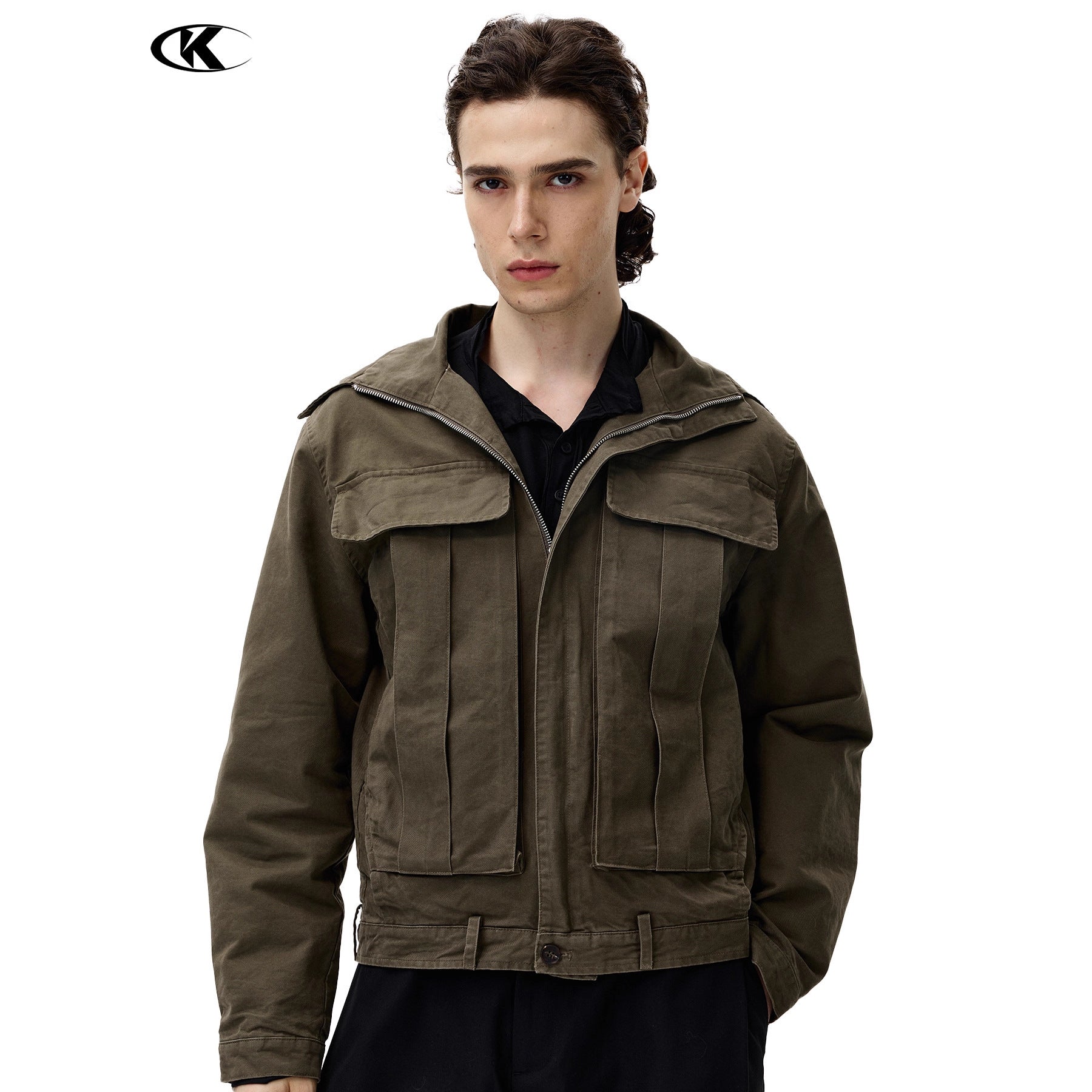 11KN Vintage Big Pocket Loose Lapel Jacket