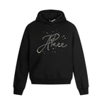 A PUEE Letter Pearl Short Front Shoulder Ruffian Sweater