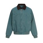 CoosRetro Washed Distressed Lapel Work Jacket