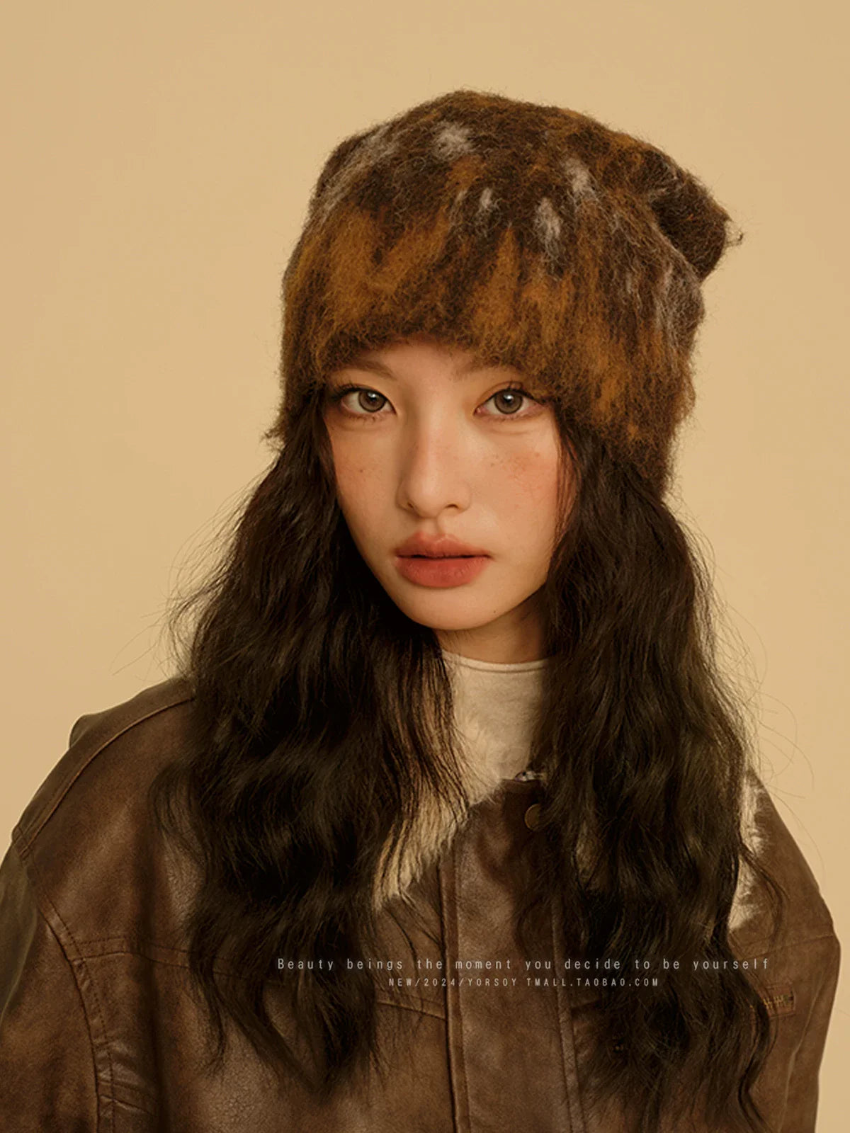 YORSOY Retro Tie-dye Knitted Wool Hat