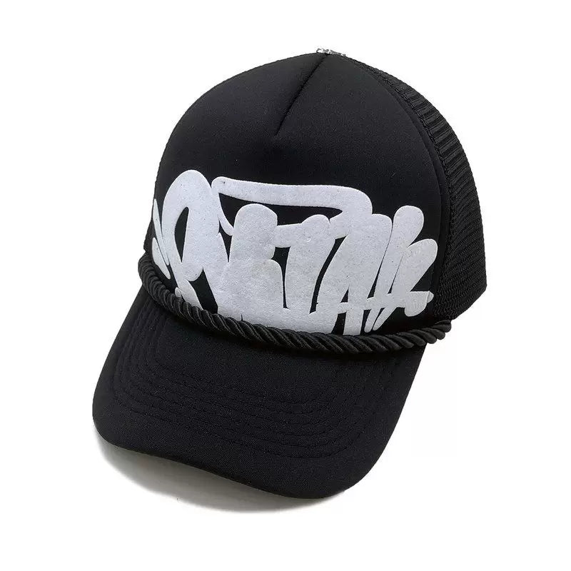 Cross Border Letter Printing Mesh Peak Cap