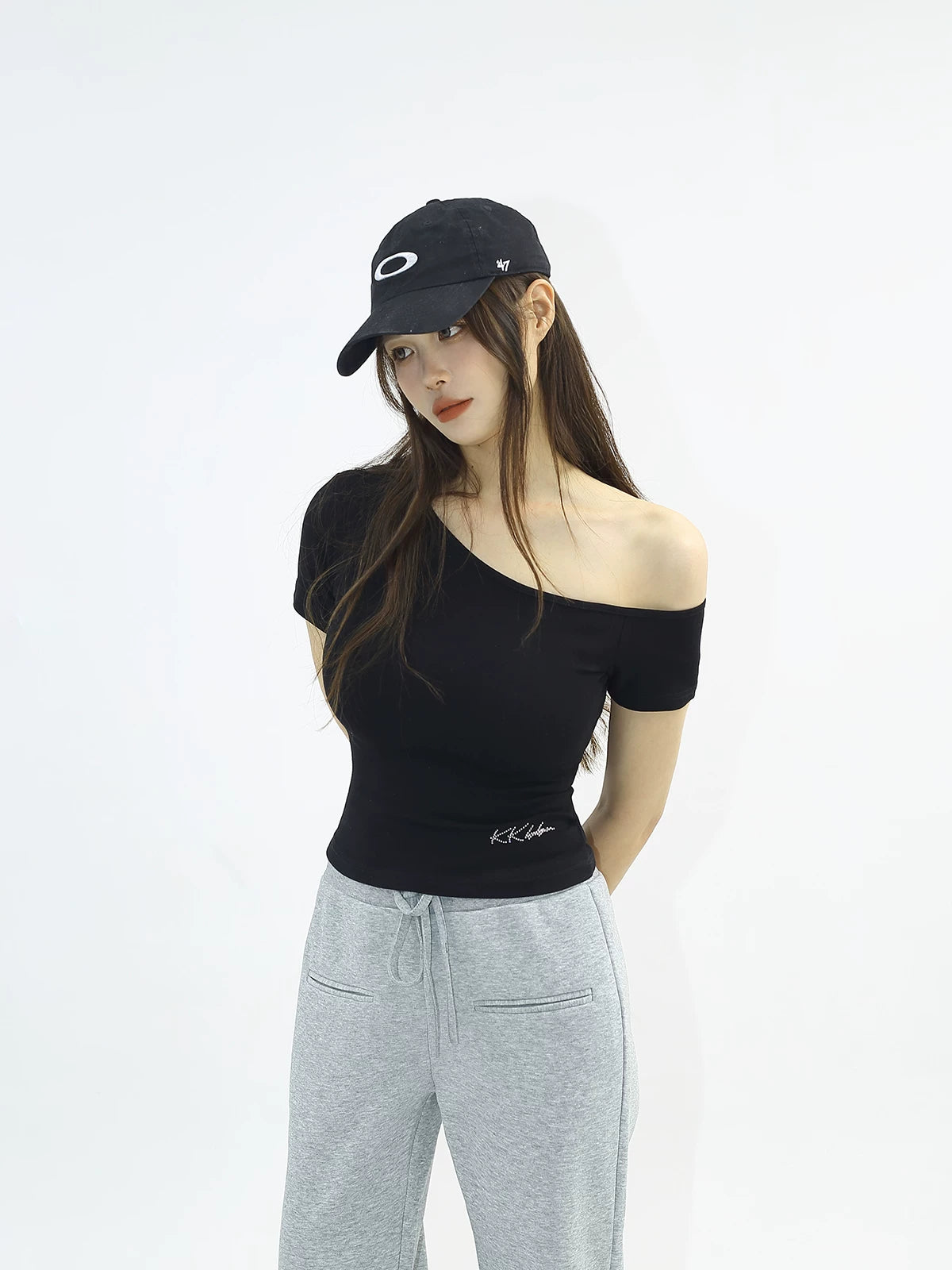 KKBBU Pure Desire Oblique Off Shoulder Short Sleeve Top