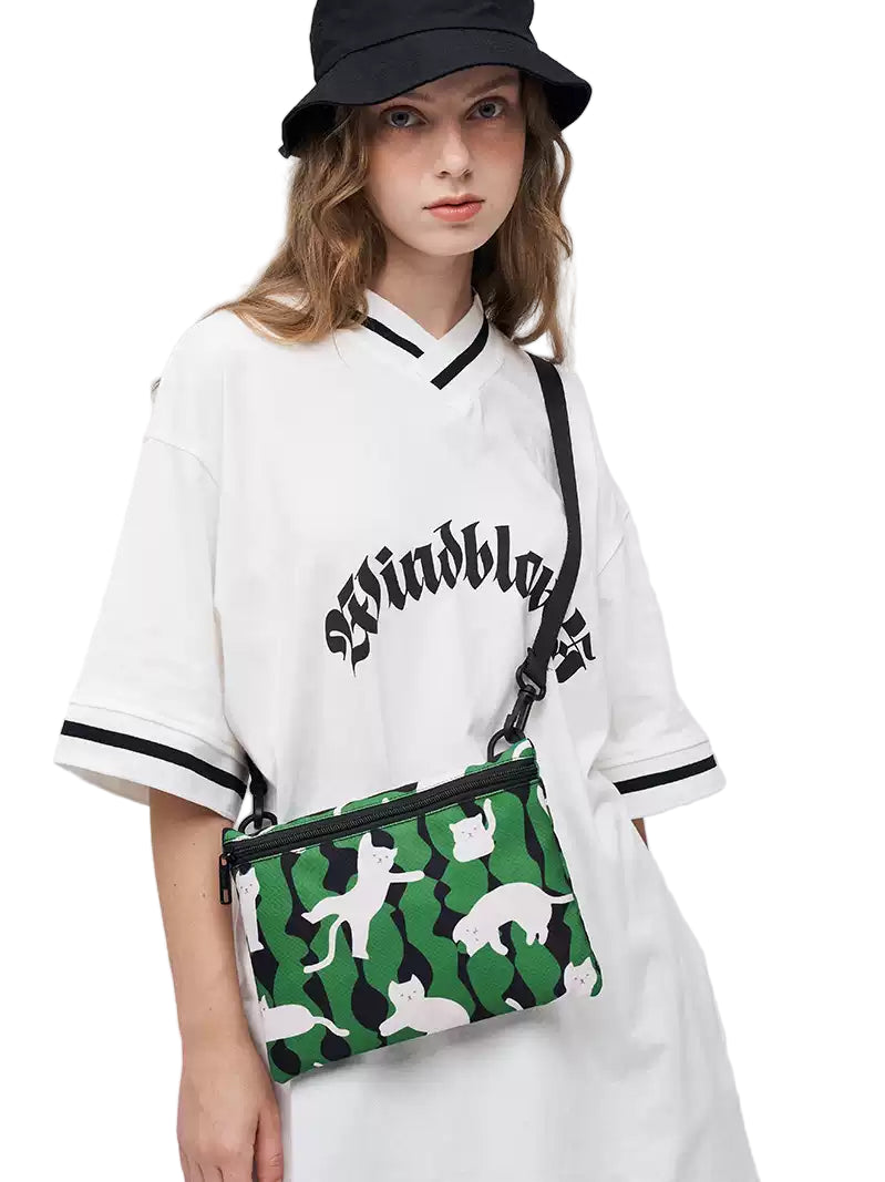 FREEIN cute cat print crossbody bag