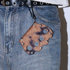 Darkblue Store Leopard Print Rivet Tiger Keychain Trouser Chain
