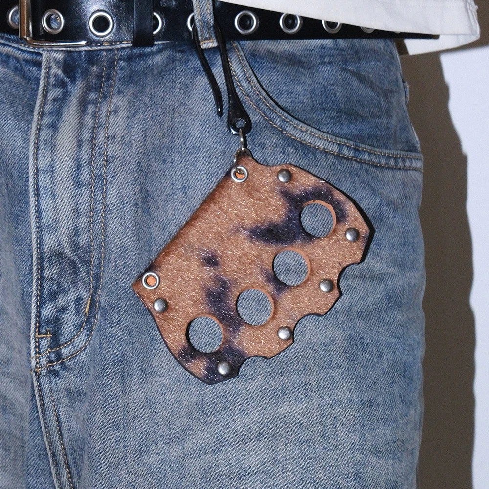 Darkblue Store Leopard Print Rivet Tiger Keychain Trouser Chain