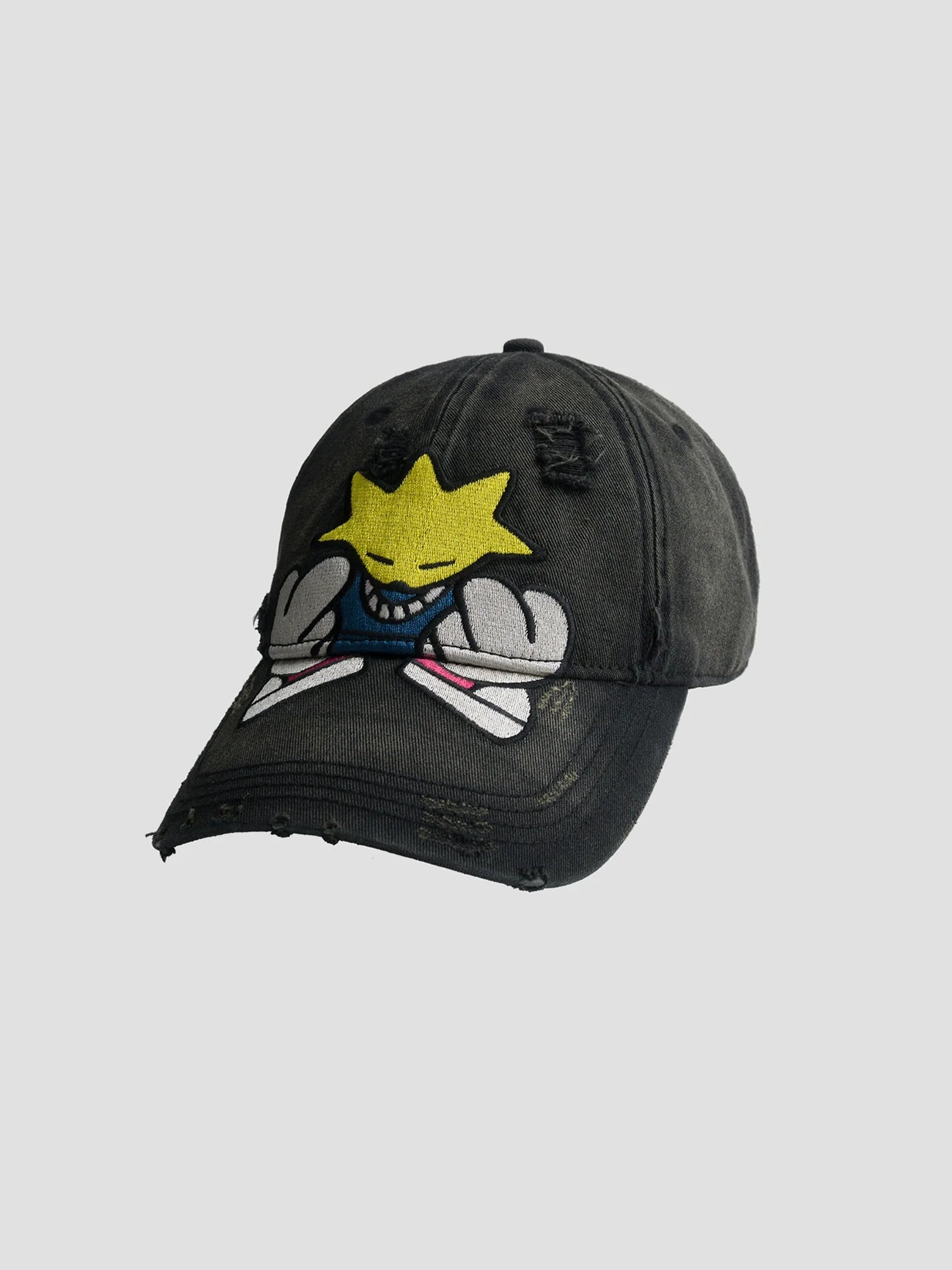 Fleamarket Cartoon Embroidery Wash Cotton Baseball Cap