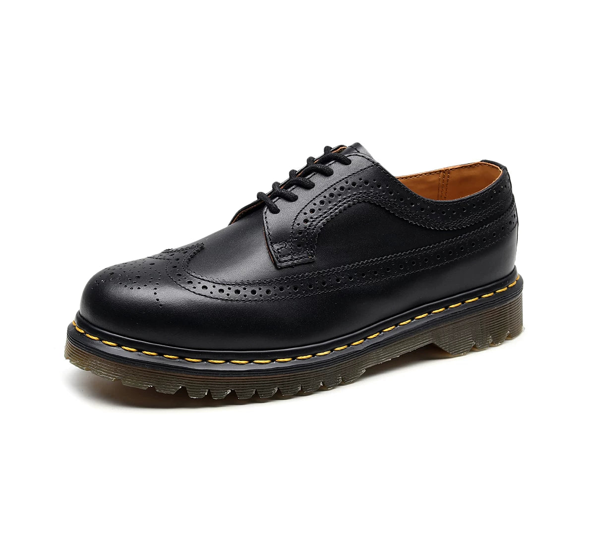 Ram Era Brogue Carved Classic Black Shoes