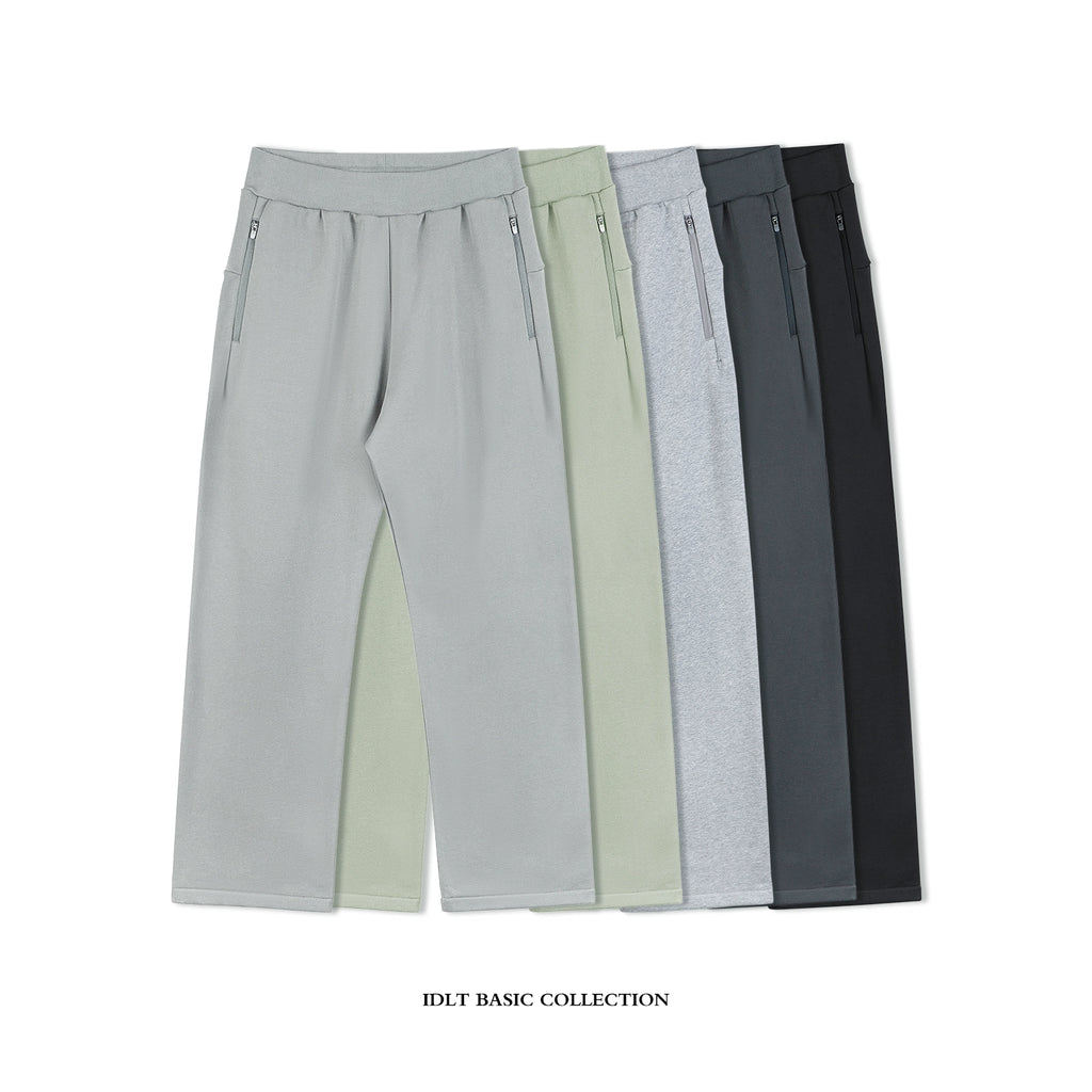 IDLT 400g Wide-Leg Loose Zip Sweatpants Basic Street Style