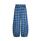 SIXMINU Sweet Scimitar Plaid Wide Leg Pants