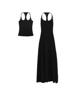 FUZZYKON Big U-neck Slim-fit I-shaped Sling Vest Dress