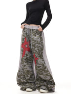 BTSG Star Pixel Wide Leg Camo Sweatpants