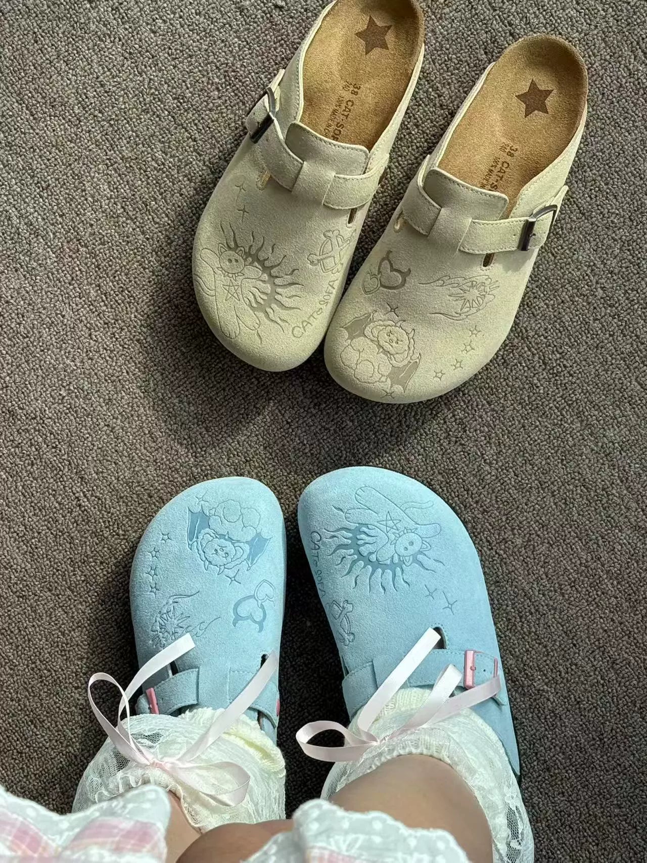 Cat & Sofa Demon Birkenstock Baotou Half Slippers