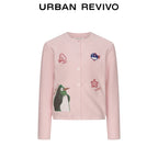 Urban Revivo Girls Embroidered Knit Cardigan