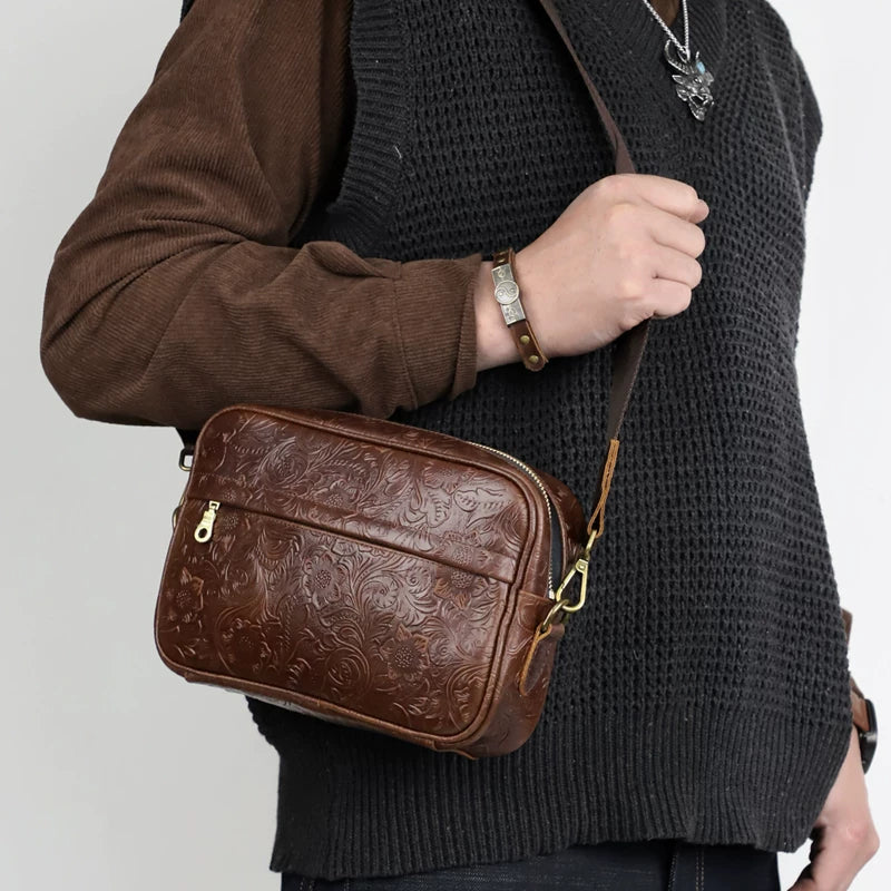 Fanguo Designer Leather Shoulder Messenger Bag