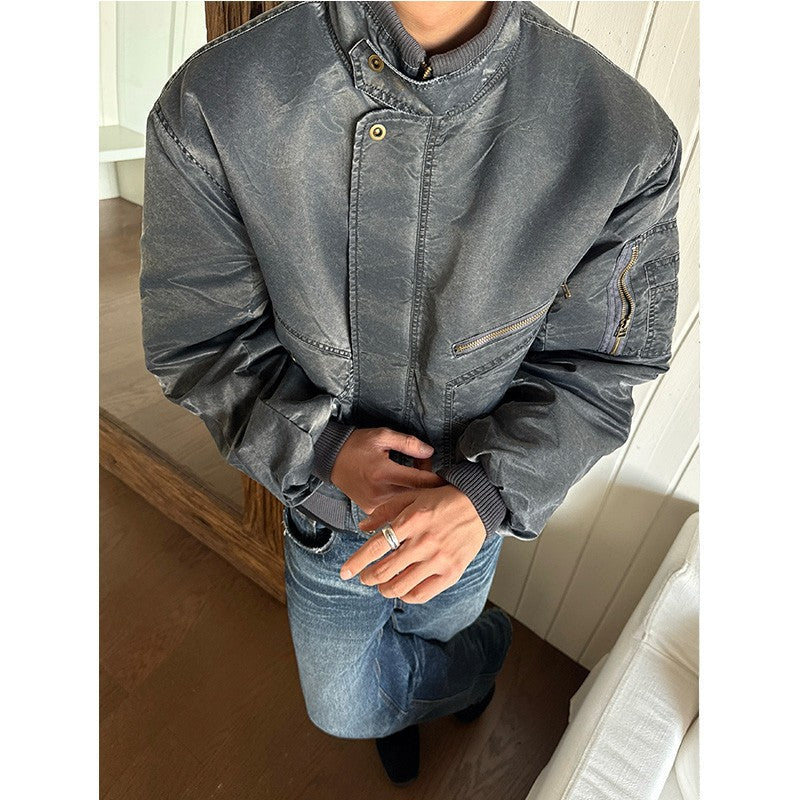 EME Old Dirty Dyed Stand-up Collar Thermal Jacket