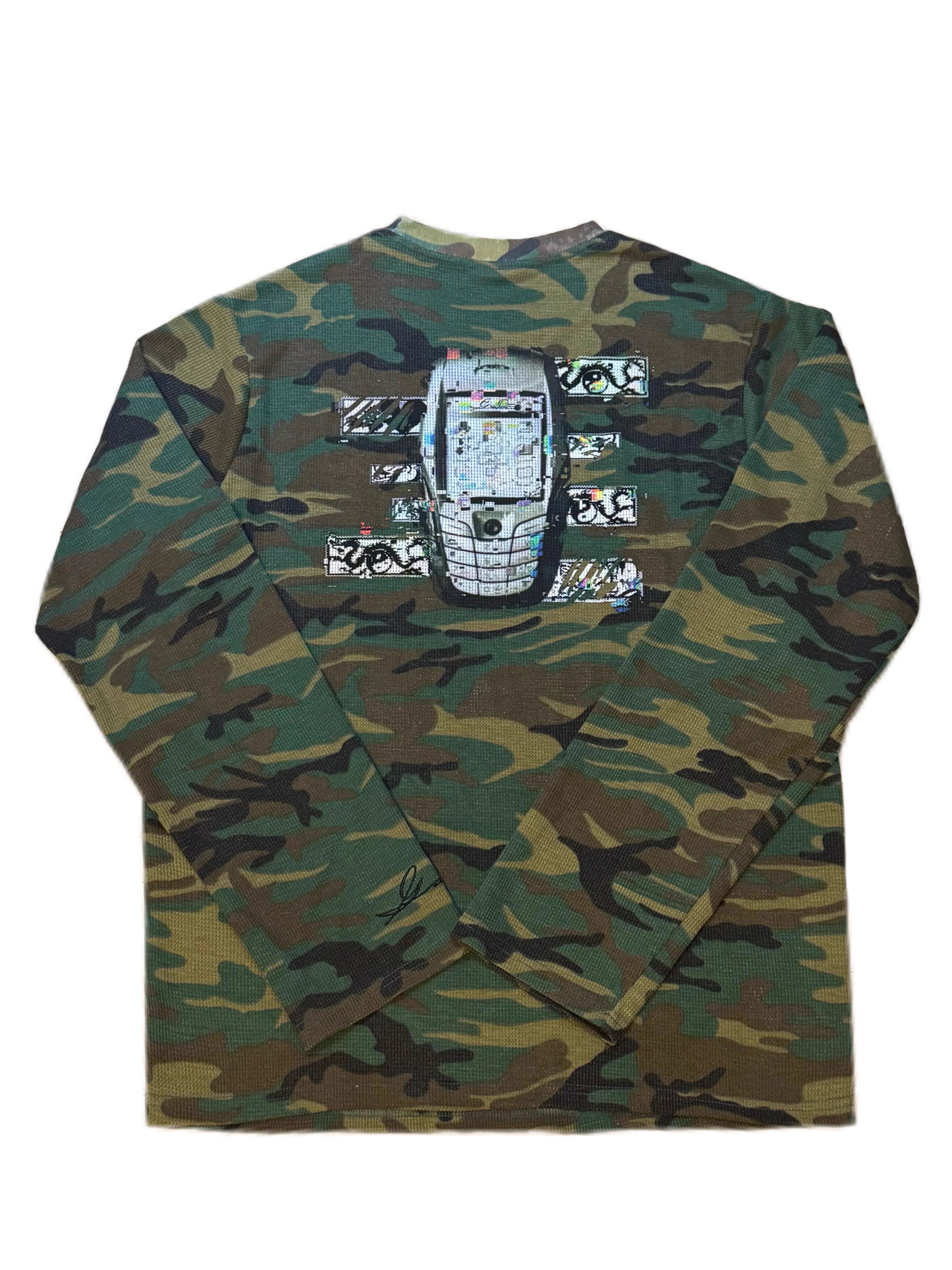 Gameone Camouflage Waffle Long Sleeve Top