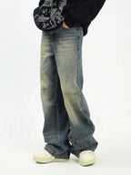 KKBBU Washed Yellow Mud Dyed Floor Length Jeans